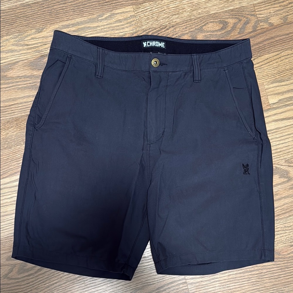 Chrome Men's Navy Flat Front Shorts